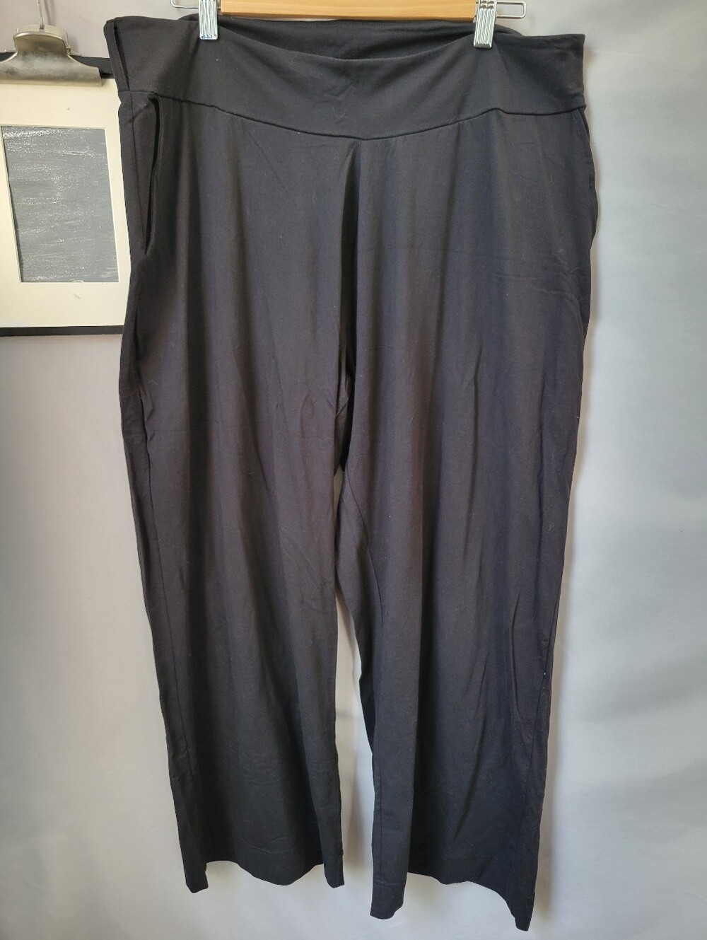 Pact Organic Cotton Stretch Wide Leg Lounge Pant Black XXXL